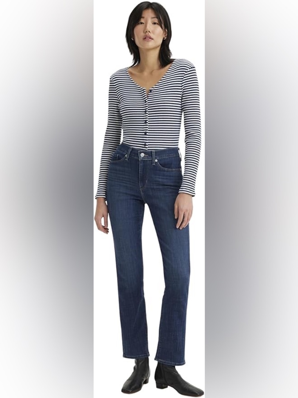 Levi's Mid-Rise Classic Straight Leg Jeans in Dark Blue Sz 30 (10)